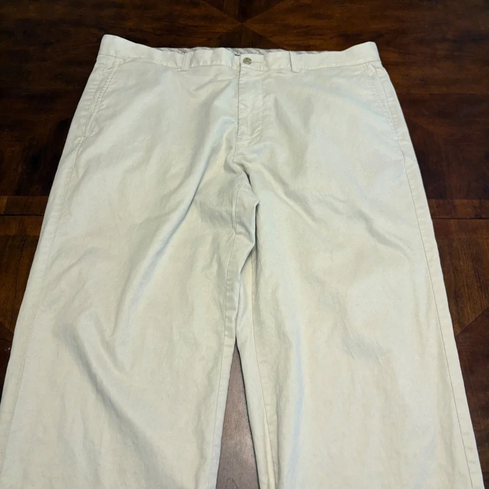 Tommy Bahama Chino Pants Mens 40 Beige Tencel Blend Flat Front Stretch Casual